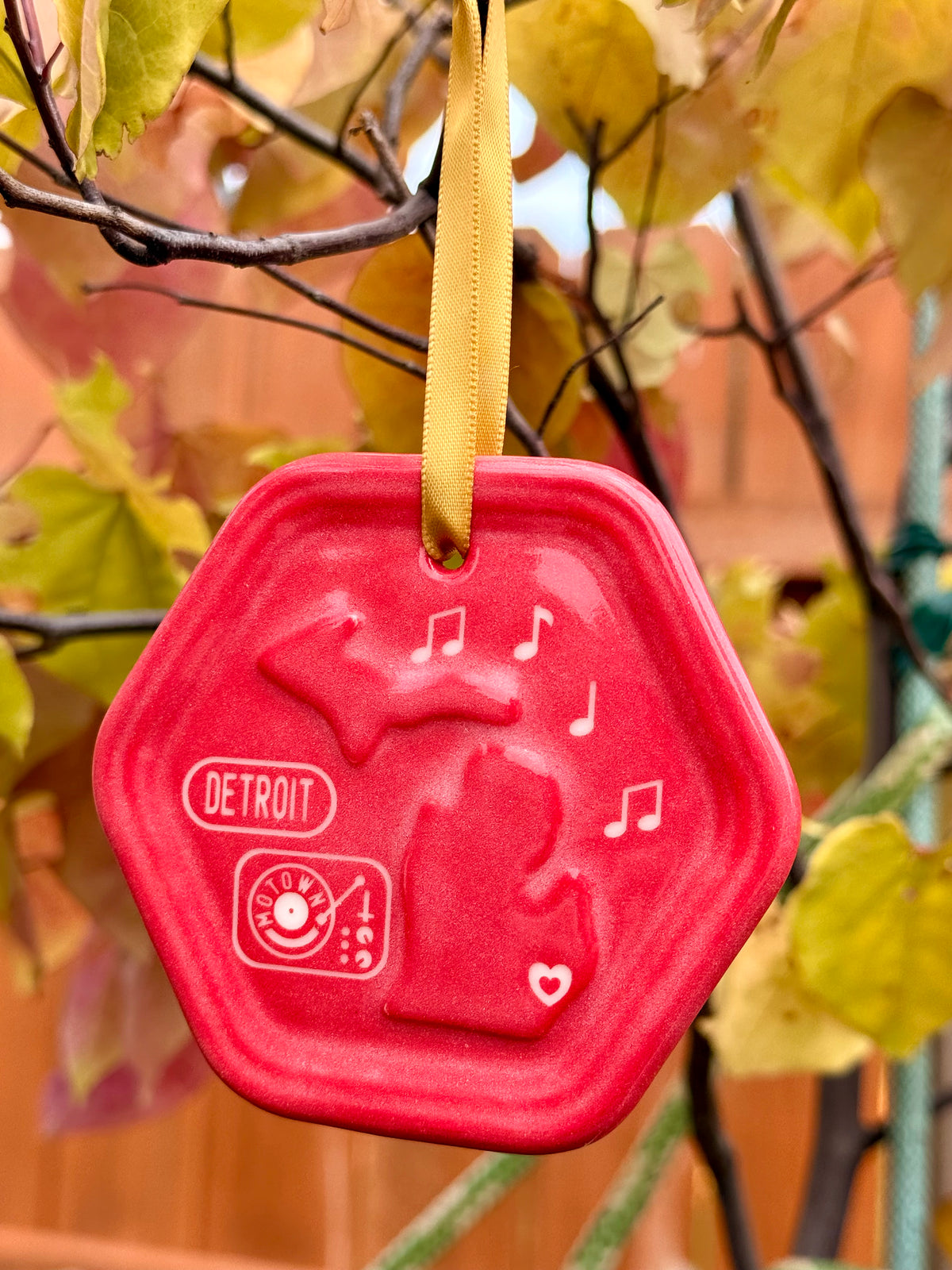 Michigan Collection: Detroit - Cherry Red on White Porcelain