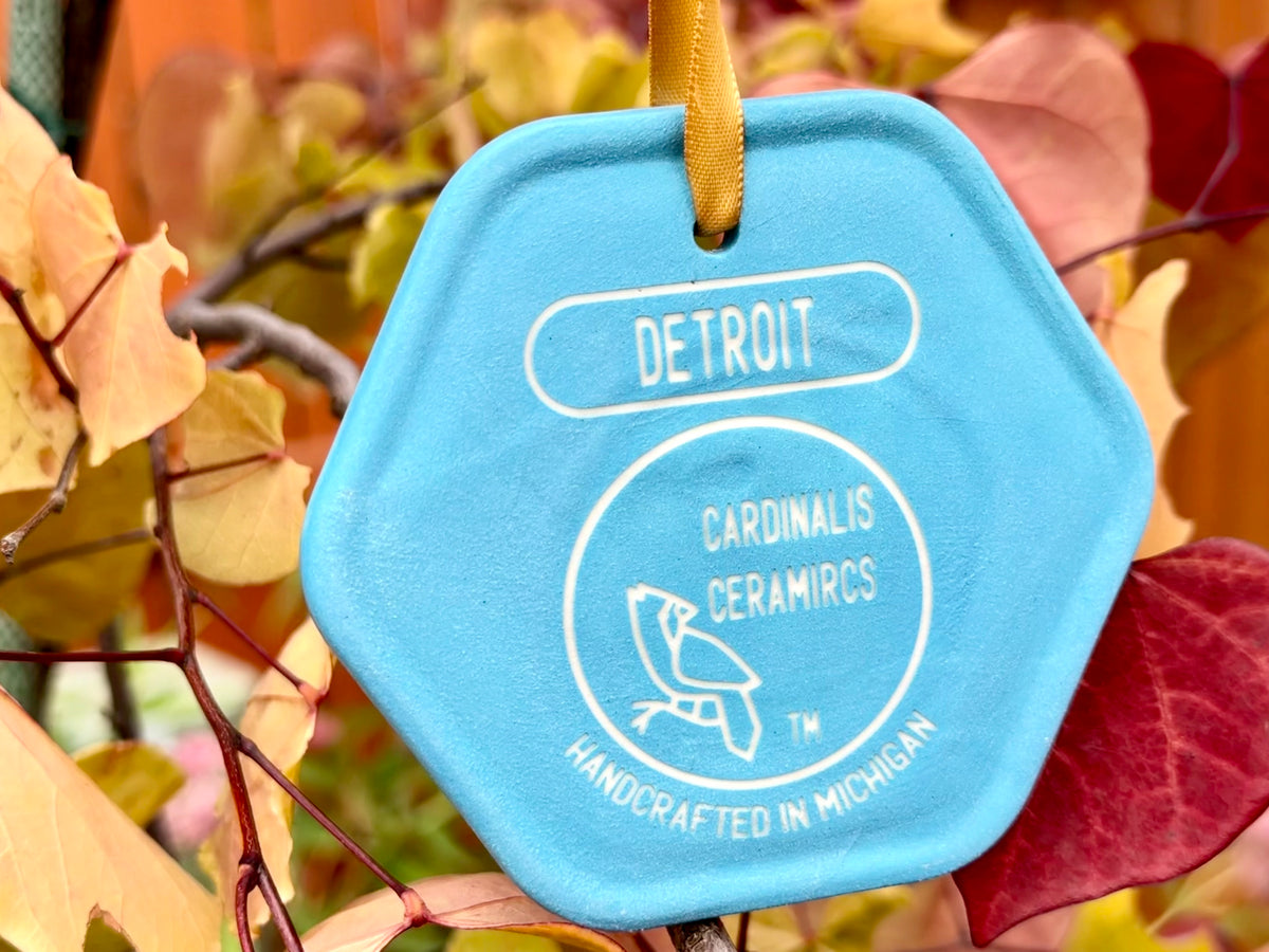 Michigan Collection: Detroit - Lake Michigan Blue on White Porcelain